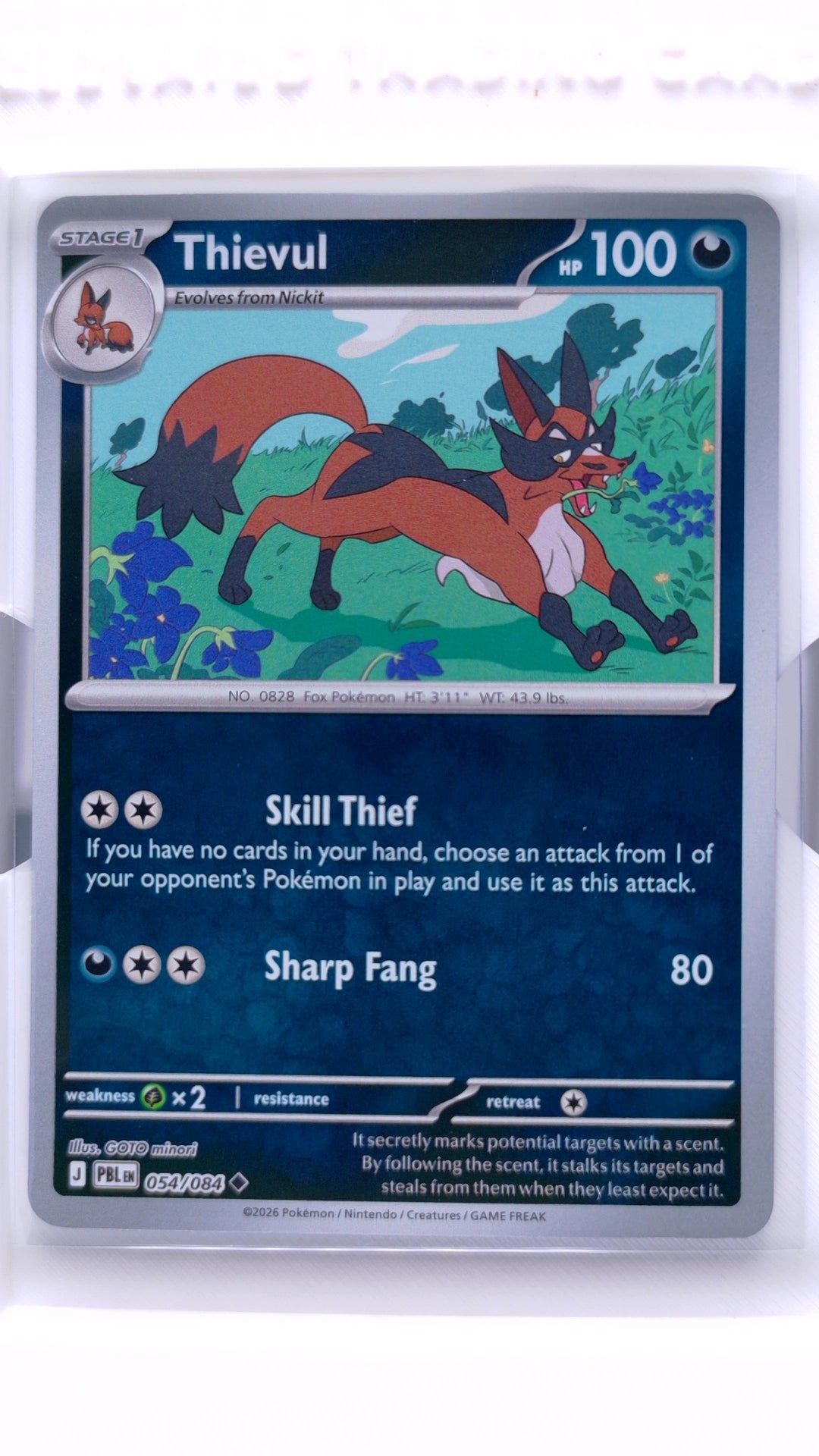 #54 Thievul Reverse Holo Uncommon - front