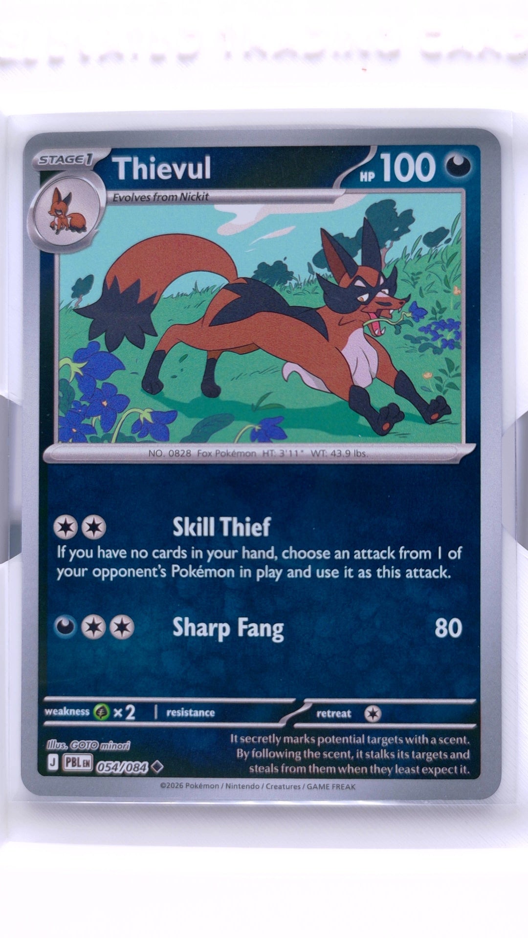 #54 Thievul Reverse Holo Uncommon - front