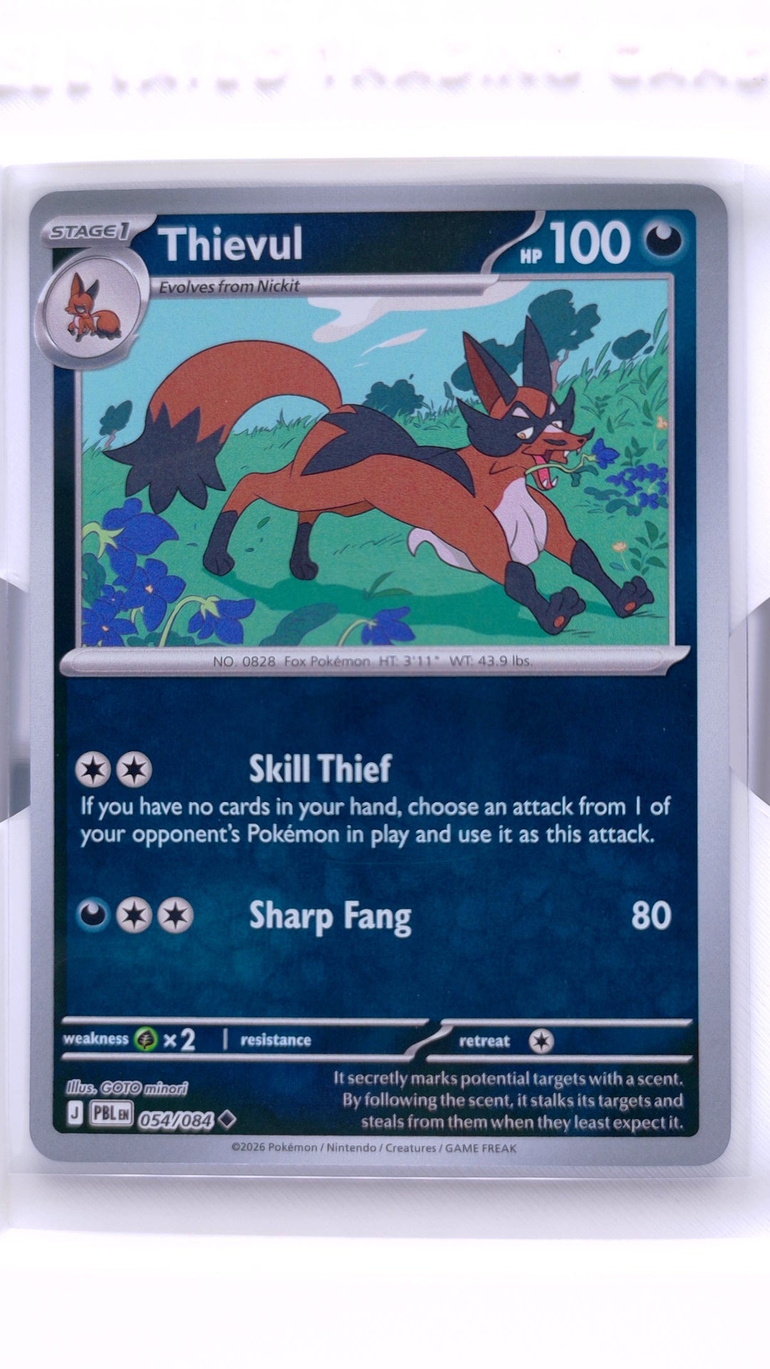 #54 Thievul Reverse Holo Uncommon - front