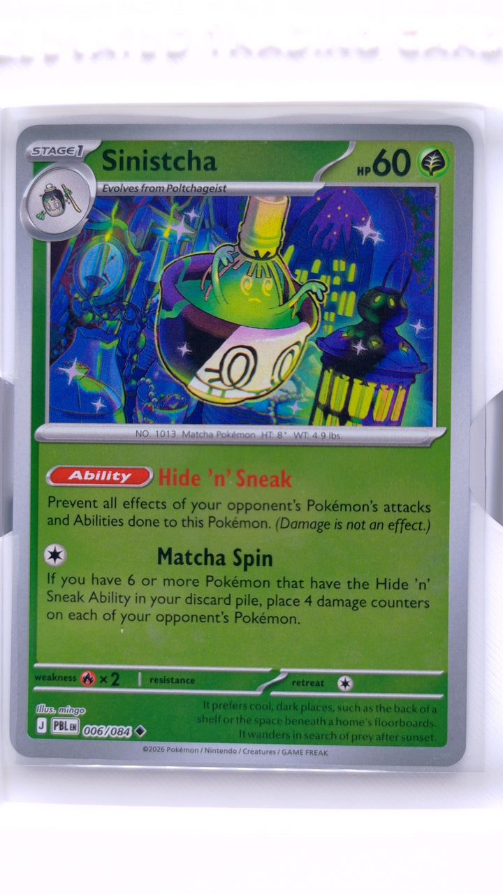 Pokémon TCG: Mega Evolution — Pitch Black Sinistcha #006/084 Uncommon Reverse Holo — Front