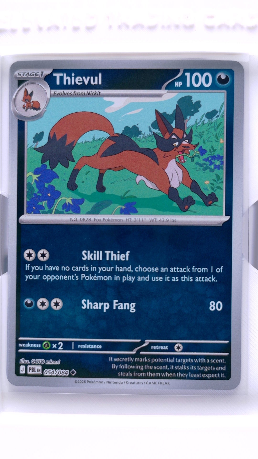 #54 Thievul Reverse Holo Uncommon - front