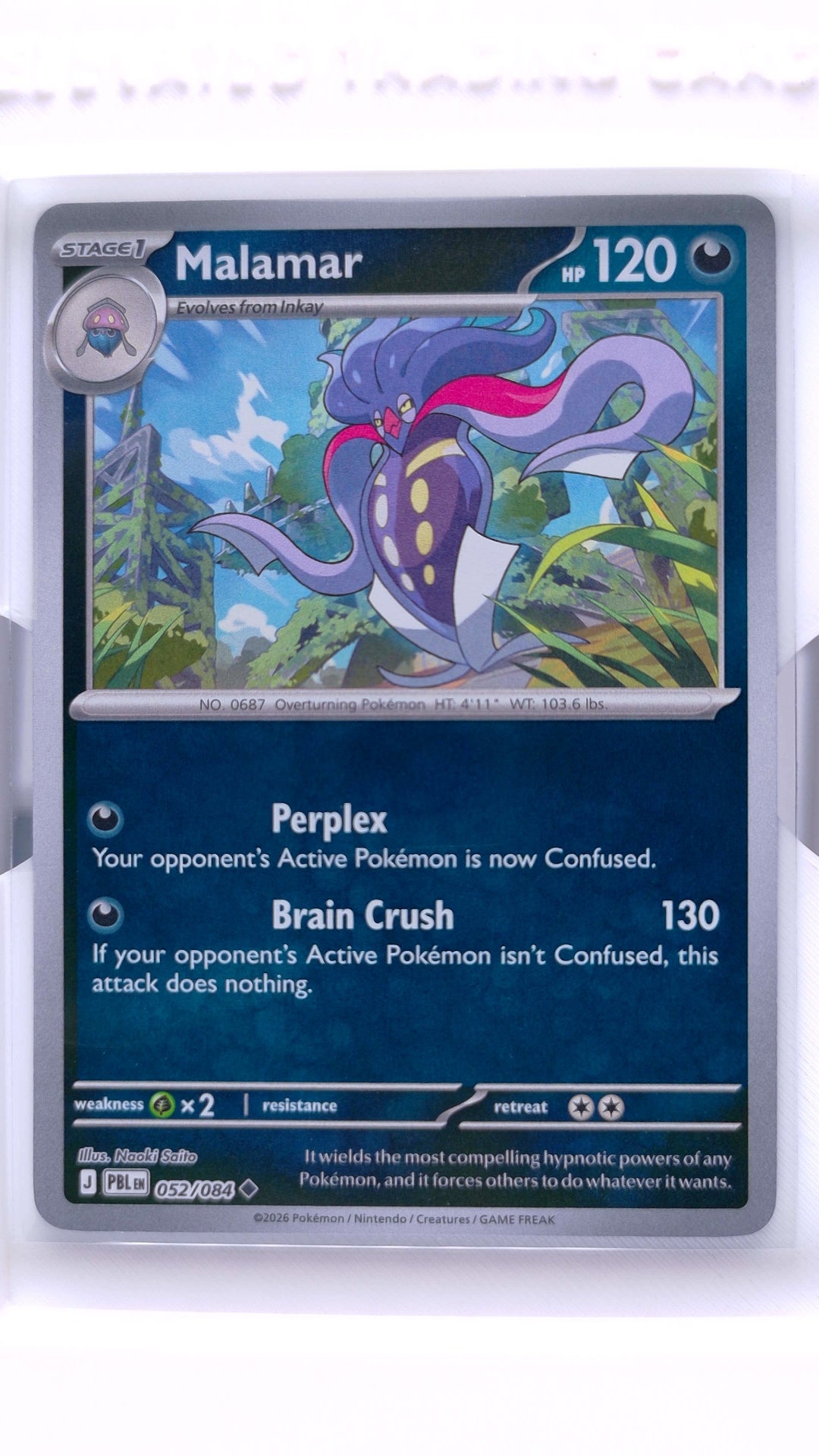 #52 Malamar Reverse Holo Uncommon - front