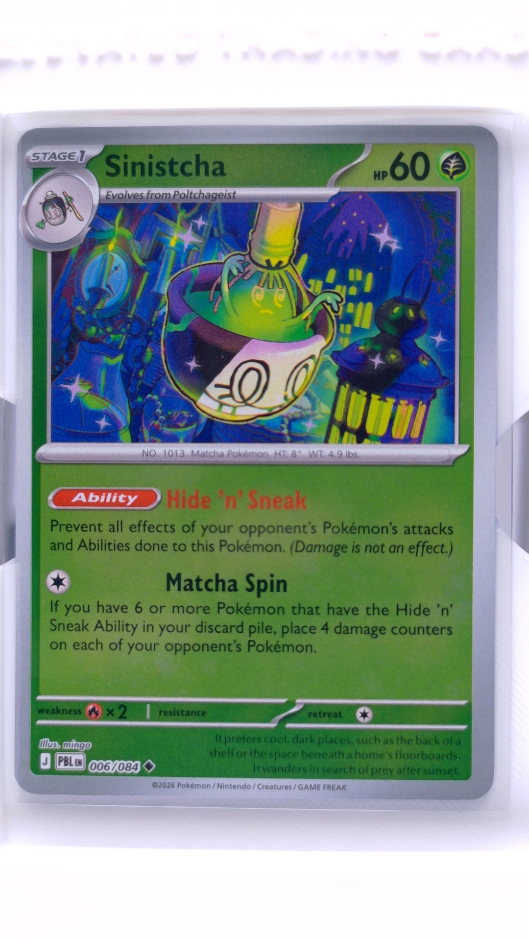 #6 Sinistcha Reverse Holo Uncommon - front