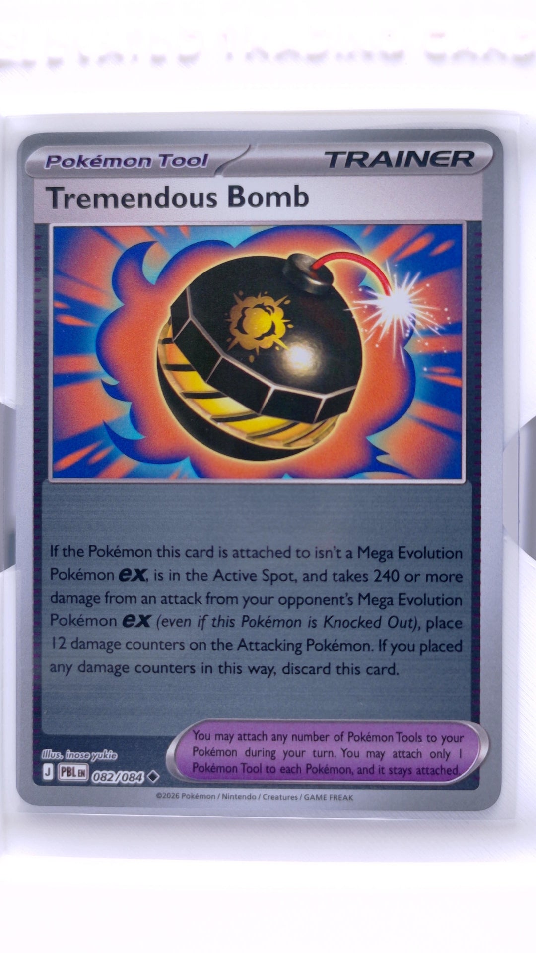 #82 Tremendous Bomb Reverse Holo Uncommon - front