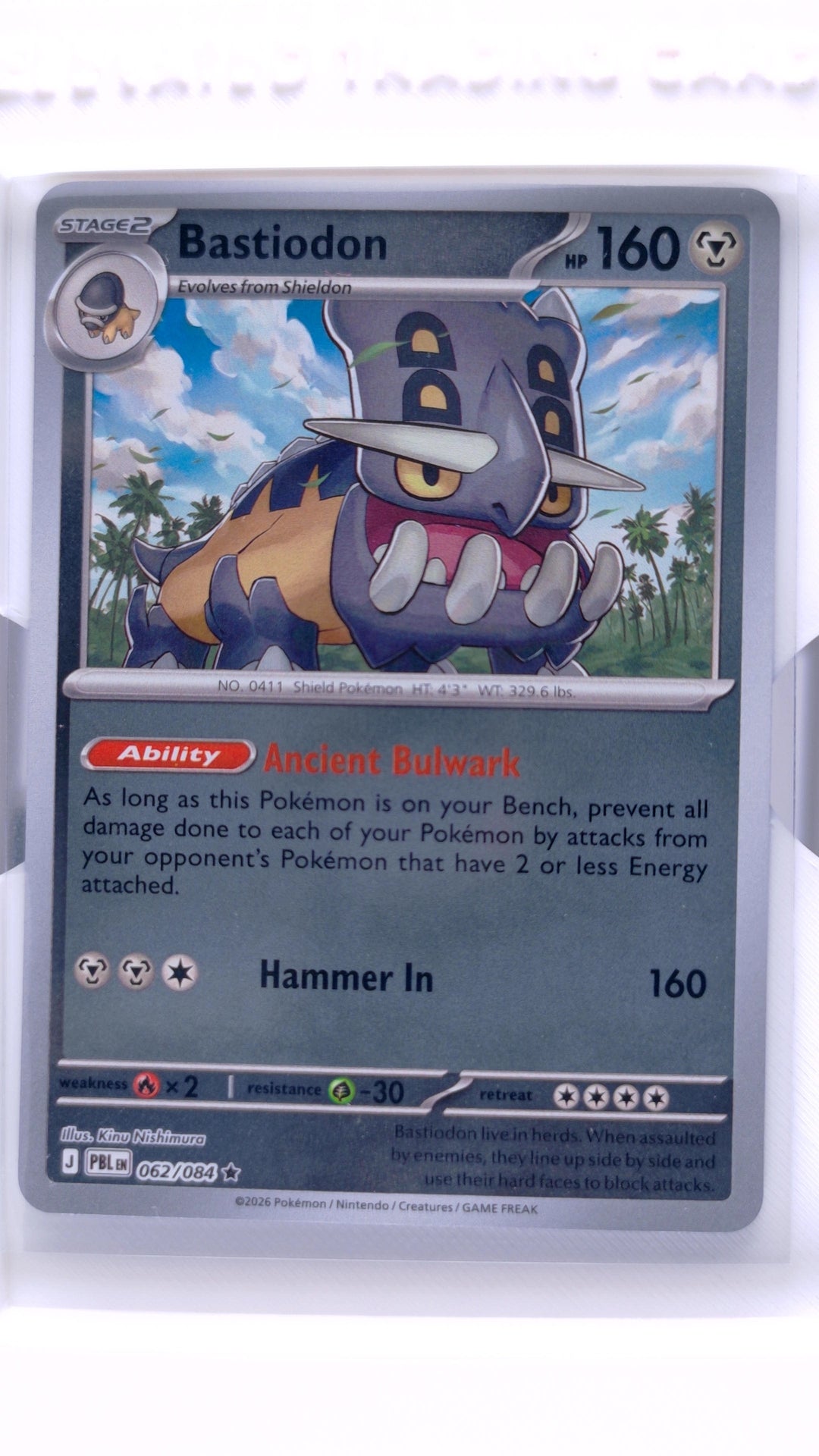 #62 Bastiodon Reverse Holo Rare - front