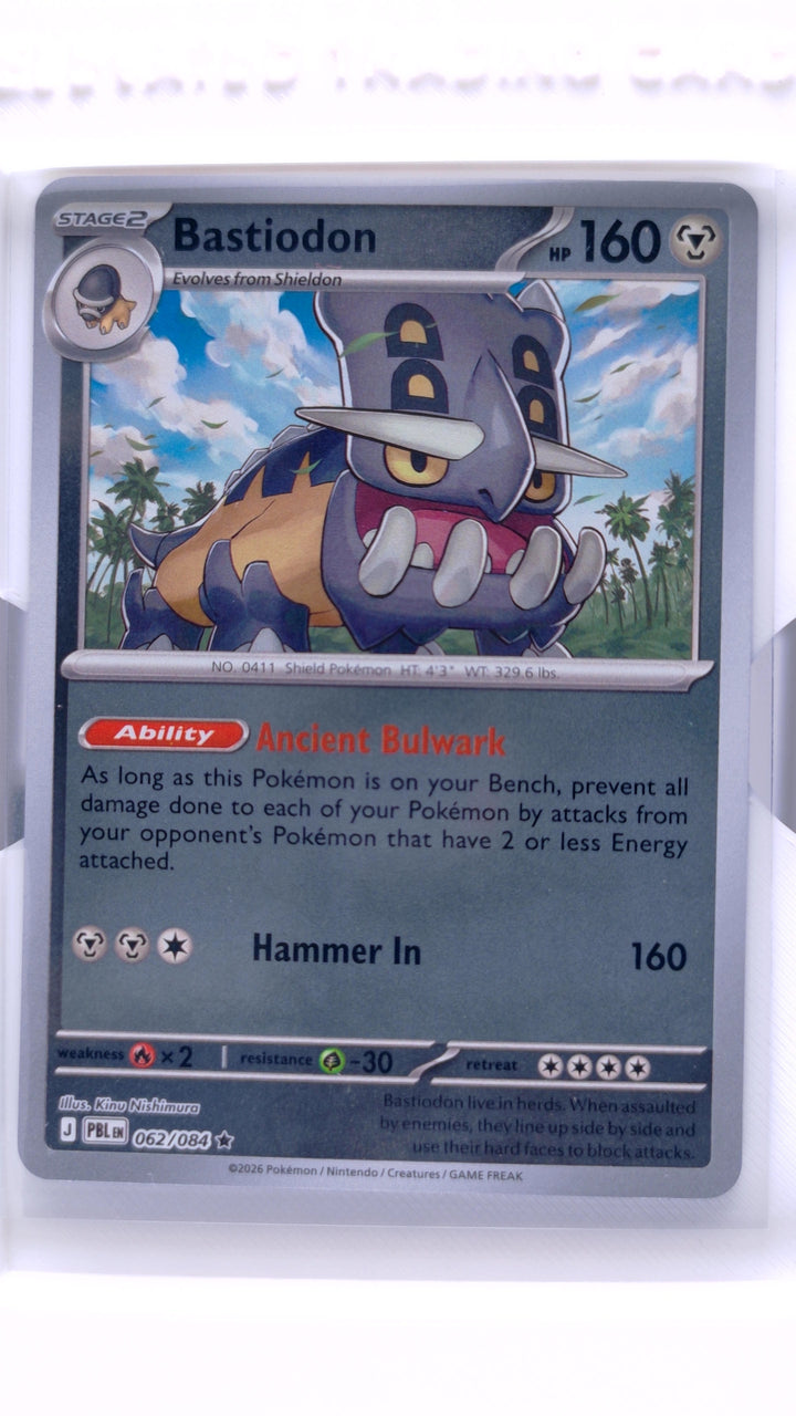 Pokémon TCG: Mega Evolution — Pitch Black Bastiodon #062/084 Rare Reverse Holo — Front