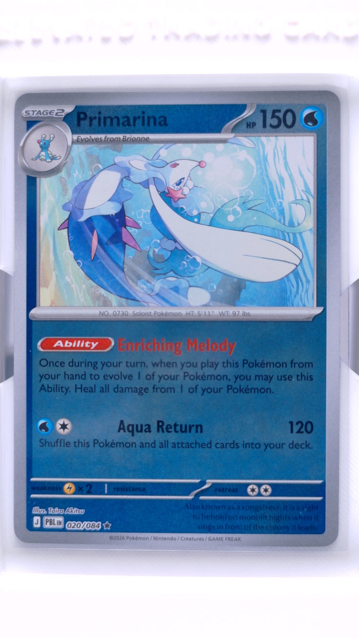 Pokémon TCG: Mega Evolution — Pitch Black Primarina #020/084 Rare Reverse Holo — Front