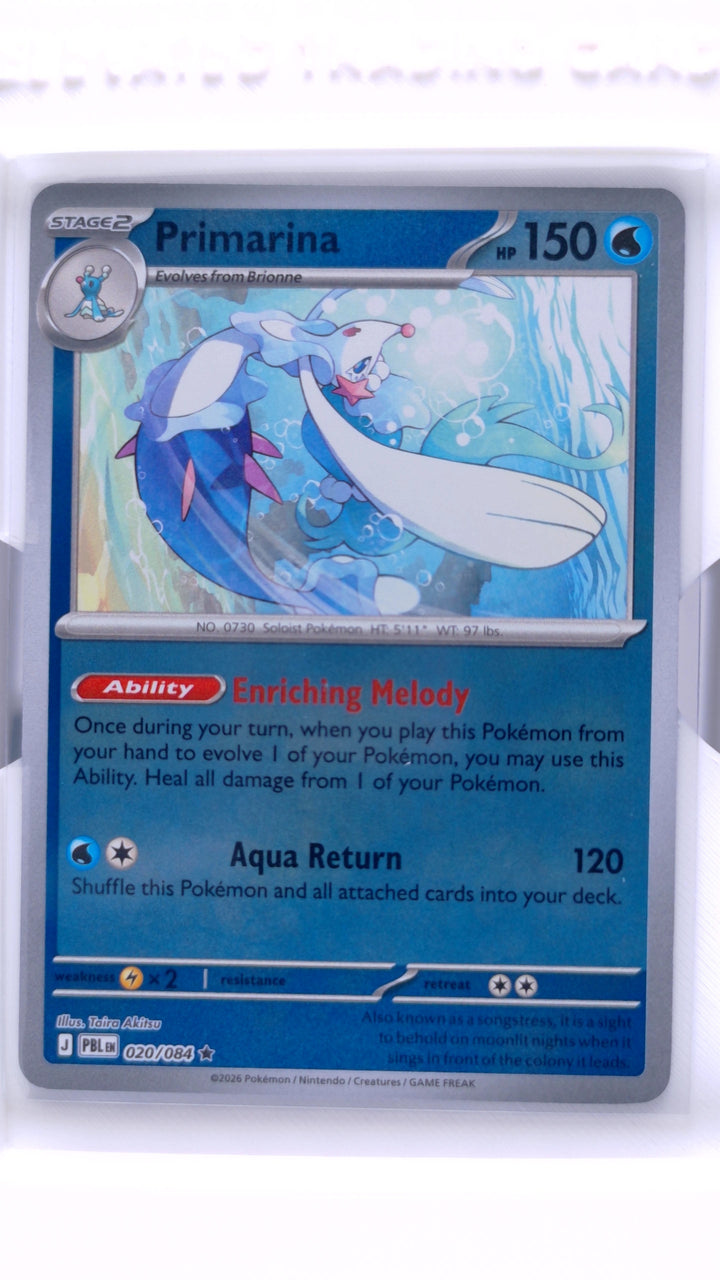 Pokémon TCG: Mega Evolution — Pitch Black Primarina #020/084 Rare Reverse Holo — Front