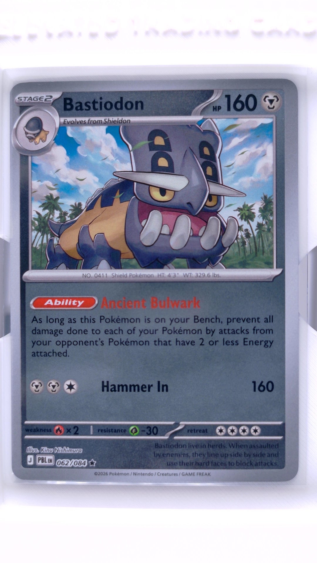 #62 Bastiodon Reverse Holo Rare - front