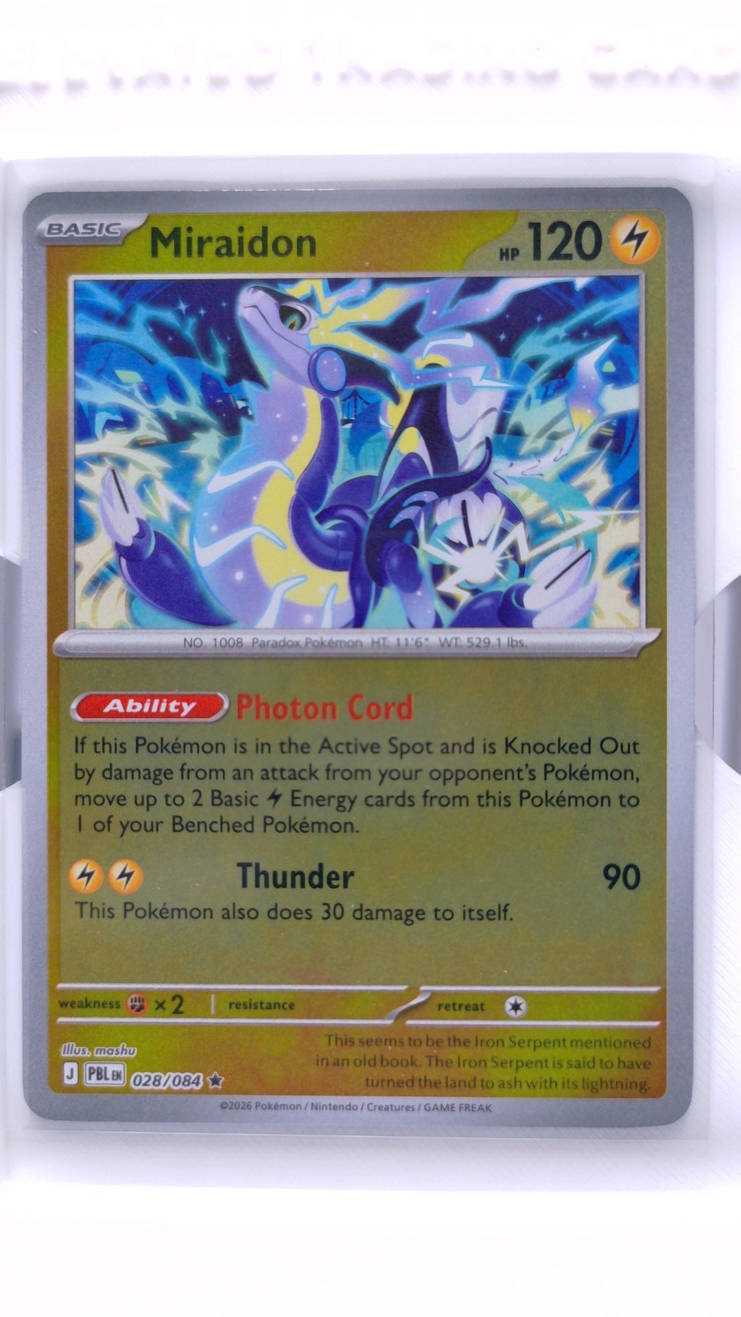 #28 Miraidon Reverse Holo Rare - front