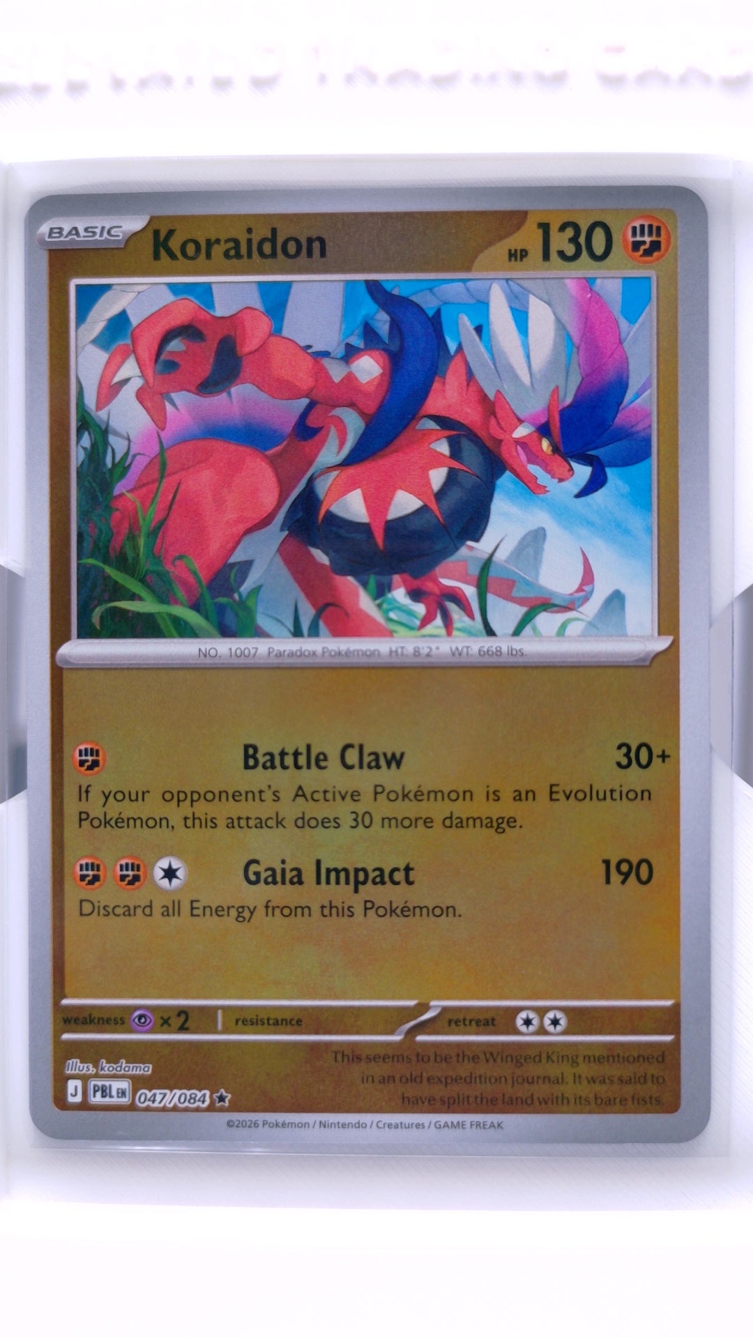 #47 Koraidon Reverse Holo Rare - front