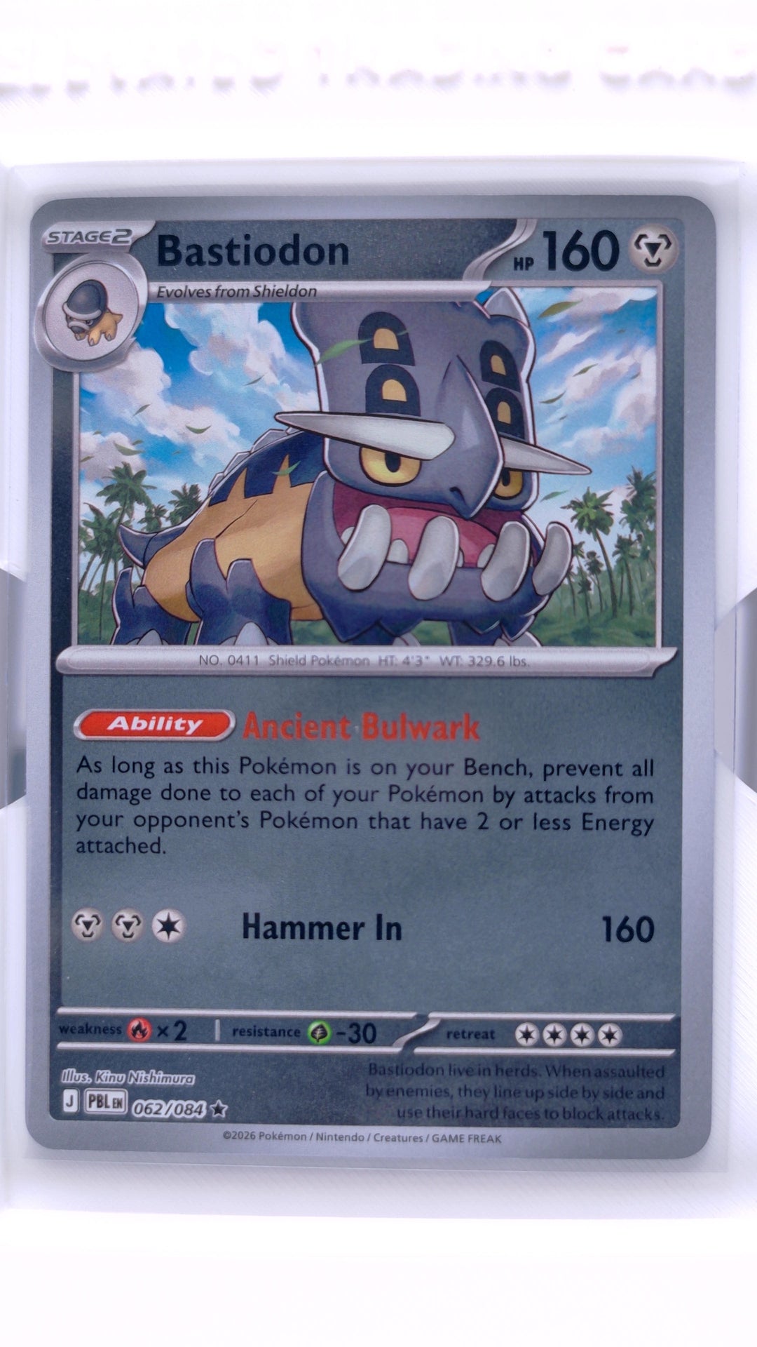 #62 Bastiodon Reverse Holo Rare - front