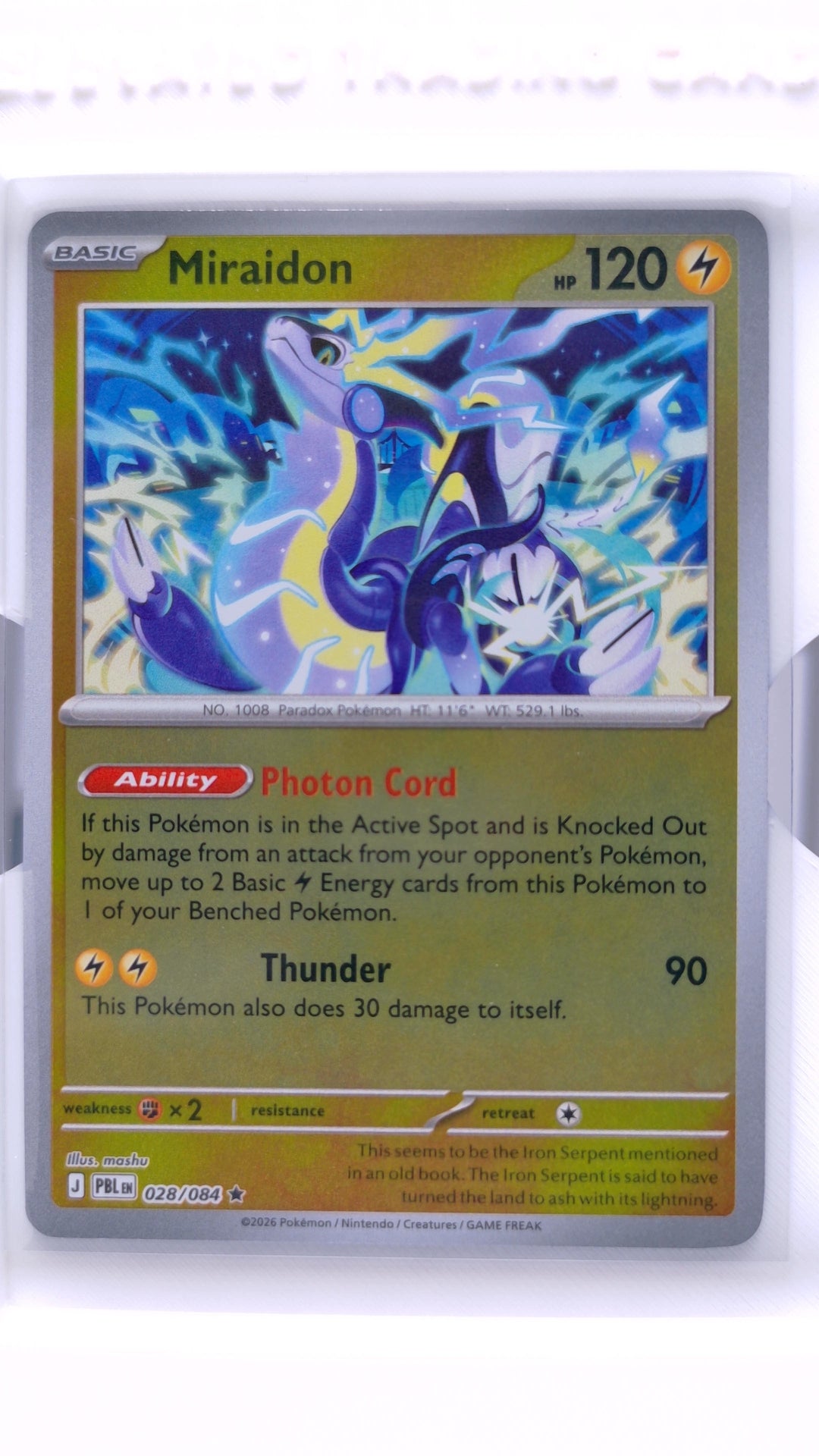#28 Miraidon Reverse Holo Rare - front