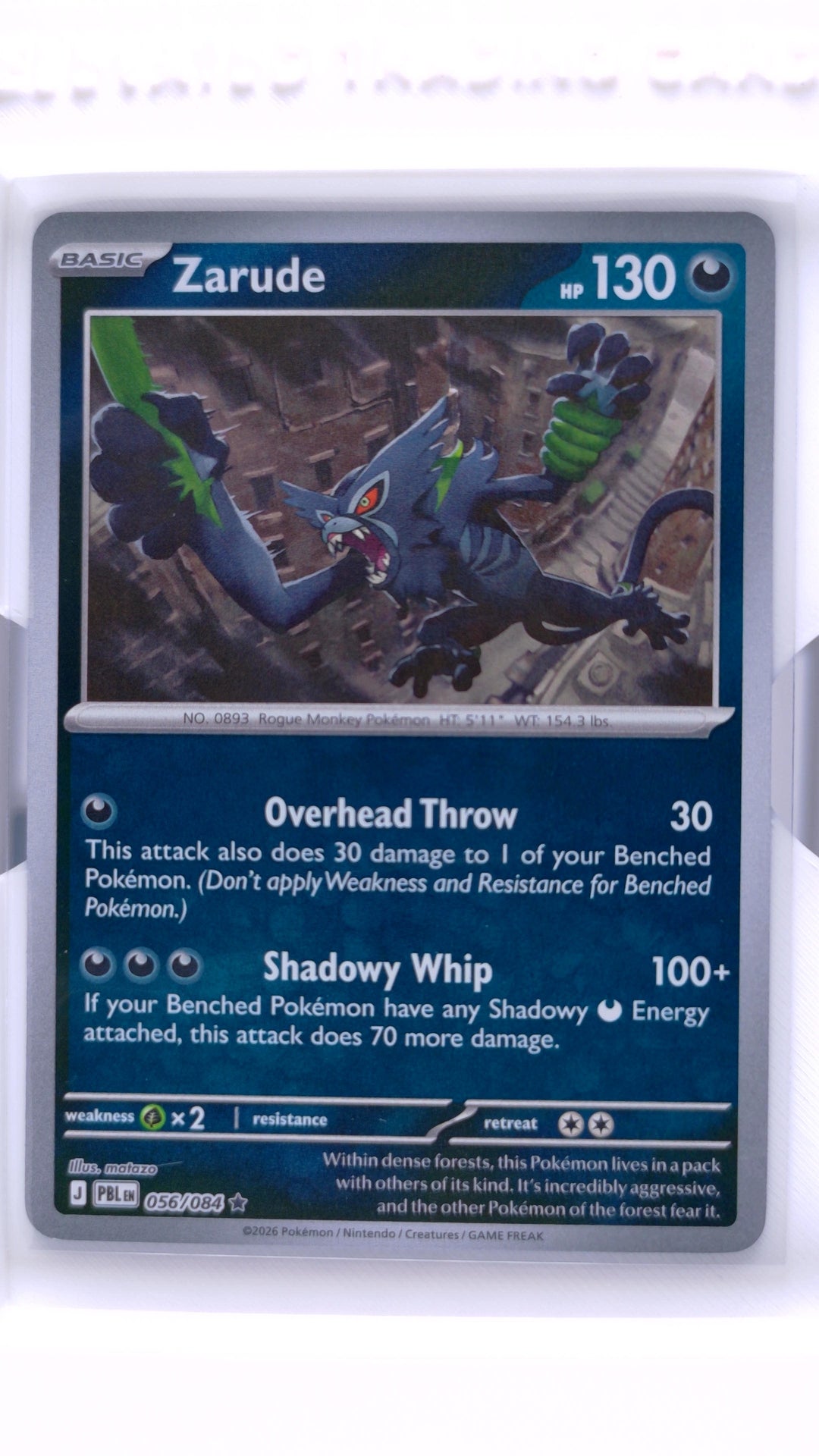 #56 Zarude Reverse Holo Rare - front