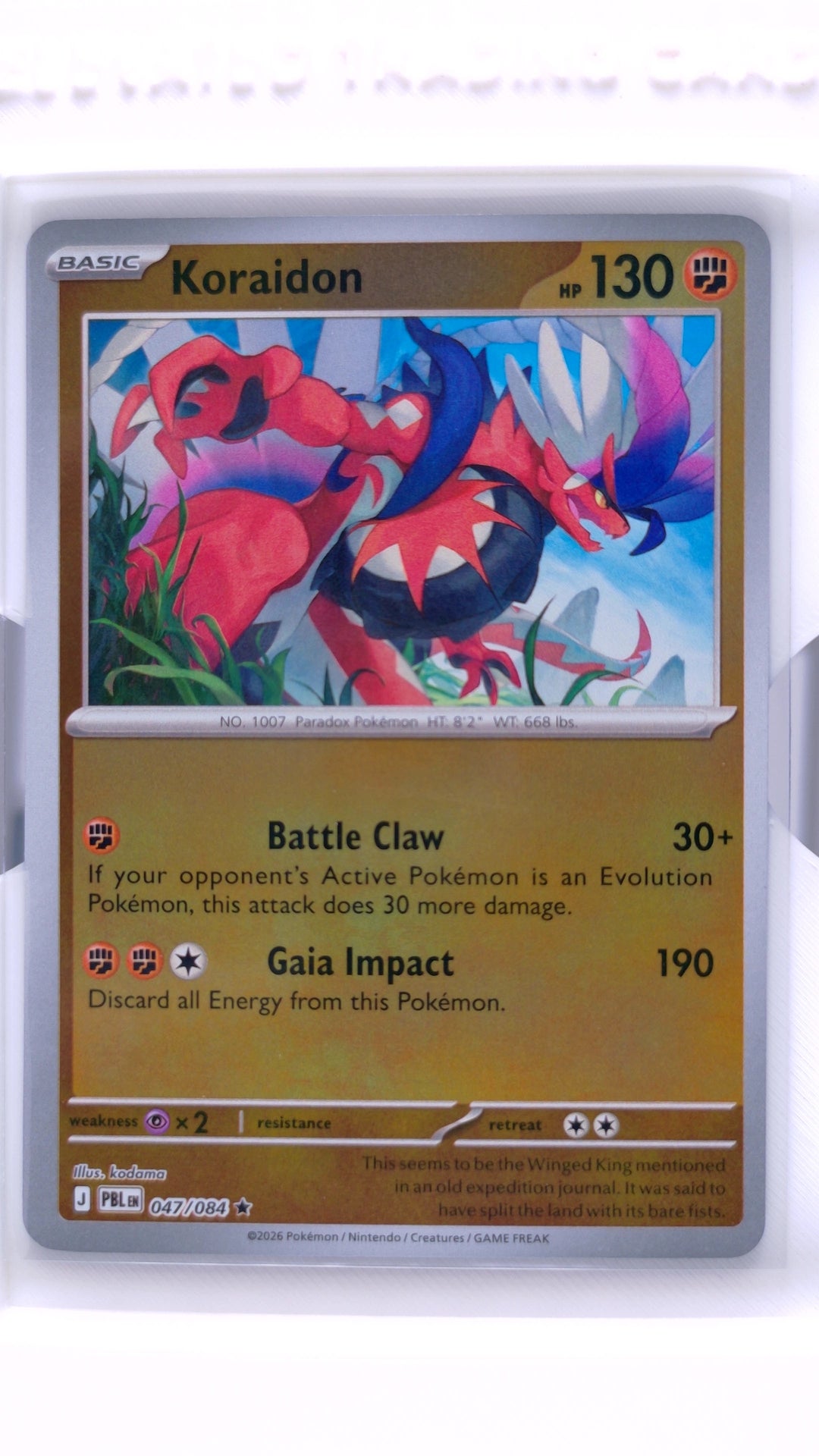 #47 Koraidon Reverse Holo Rare - front