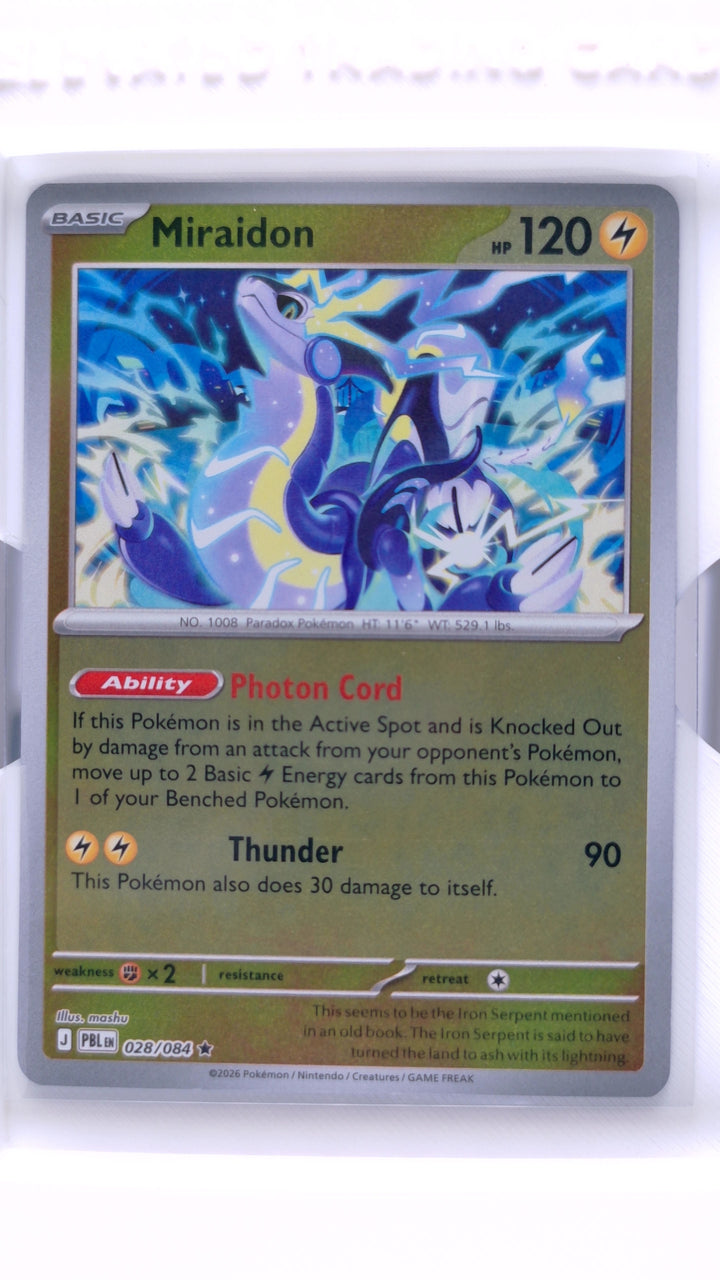 Pokémon TCG: Mega Evolution — Pitch Black Miraidon #028/084 Rare Reverse Holo — Front