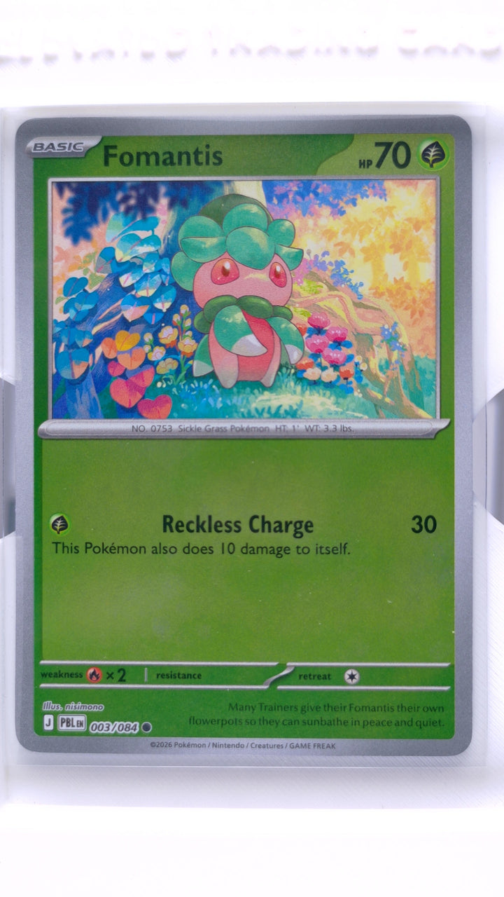 Pokémon TCG: Mega Evolution — Pitch Black Fomantis #003/084 Common Reverse Holo — Front