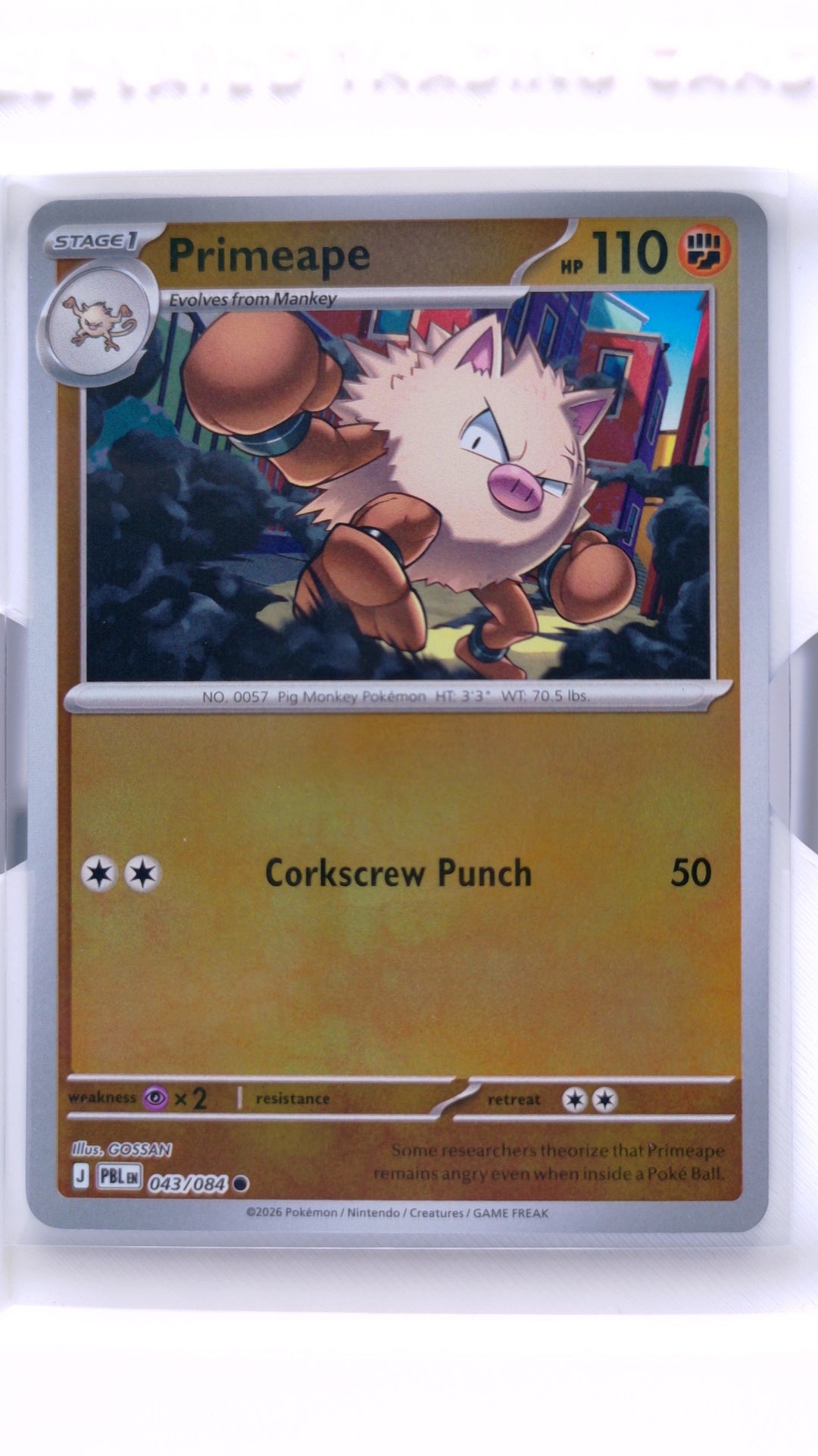 #43 Primeape Reverse Holo Common - front
