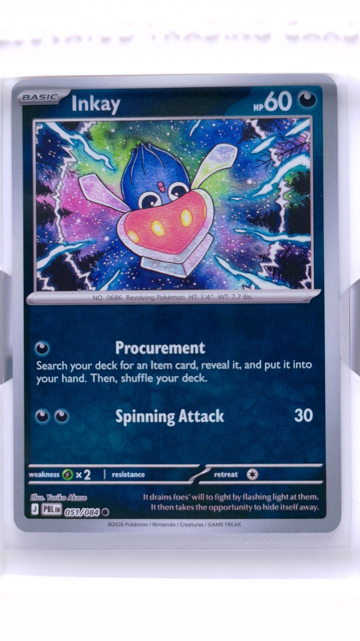 Pokémon TCG: Mega Evolution — Pitch Black Inkay #051/084 Common Reverse Holo — Front