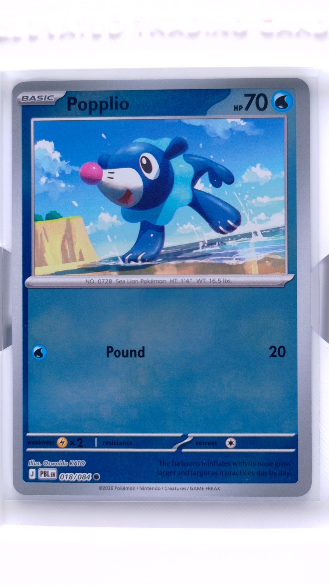 #18 Popplio Reverse Holo Common - front