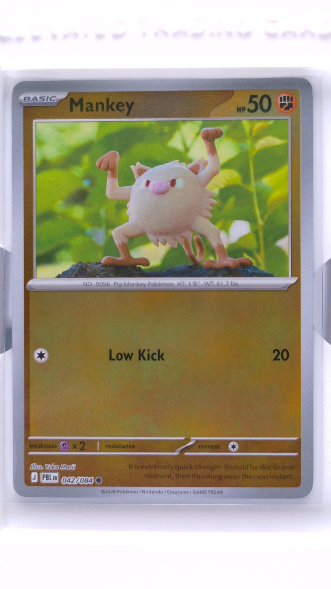 #42 Mankey Reverse Holo Common - front