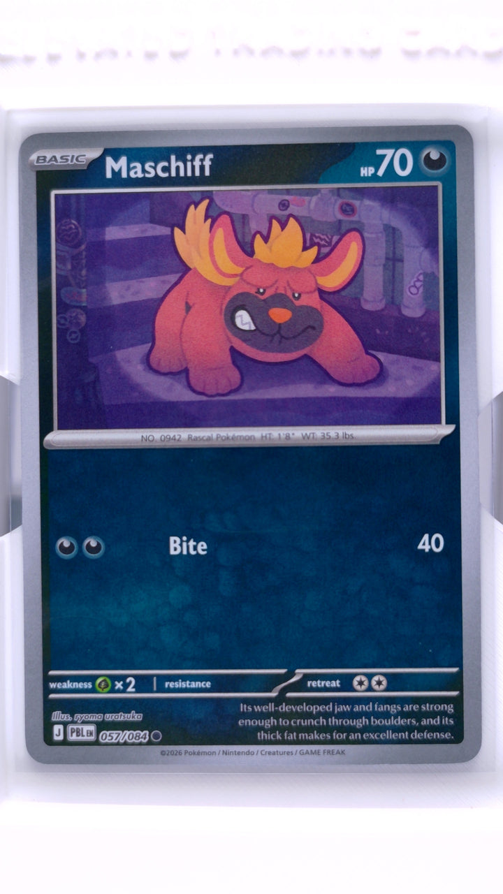 Pokémon TCG: Mega Evolution — Pitch Black Maschiff #057/084 Common Reverse Holo — Front