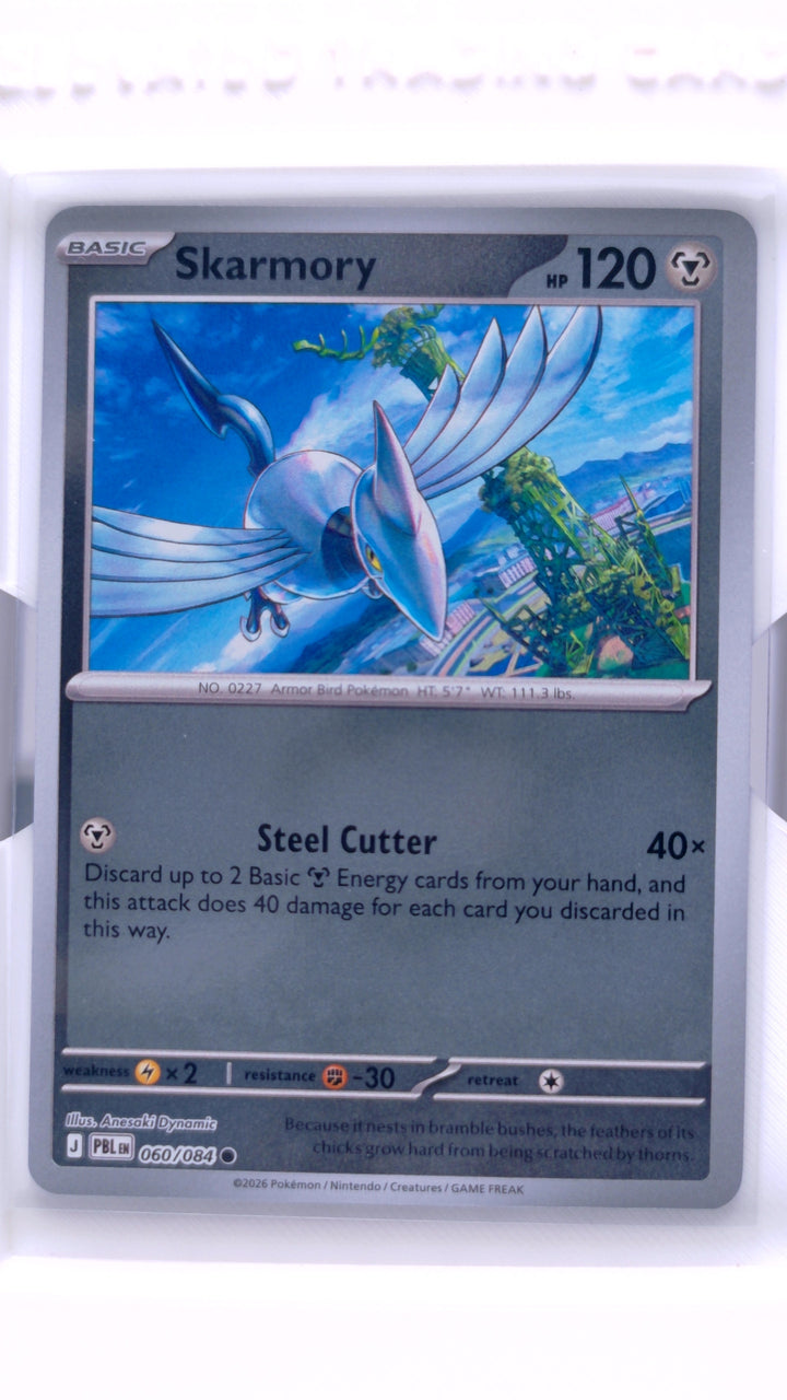 Pokémon TCG: Mega Evolution — Pitch Black Skarmory #060/084 Common Reverse Holo — Front