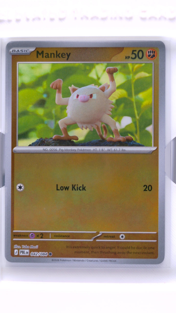 Pokémon TCG: Mega Evolution — Pitch Black Mankey #042/084 Common Reverse Holo — Front