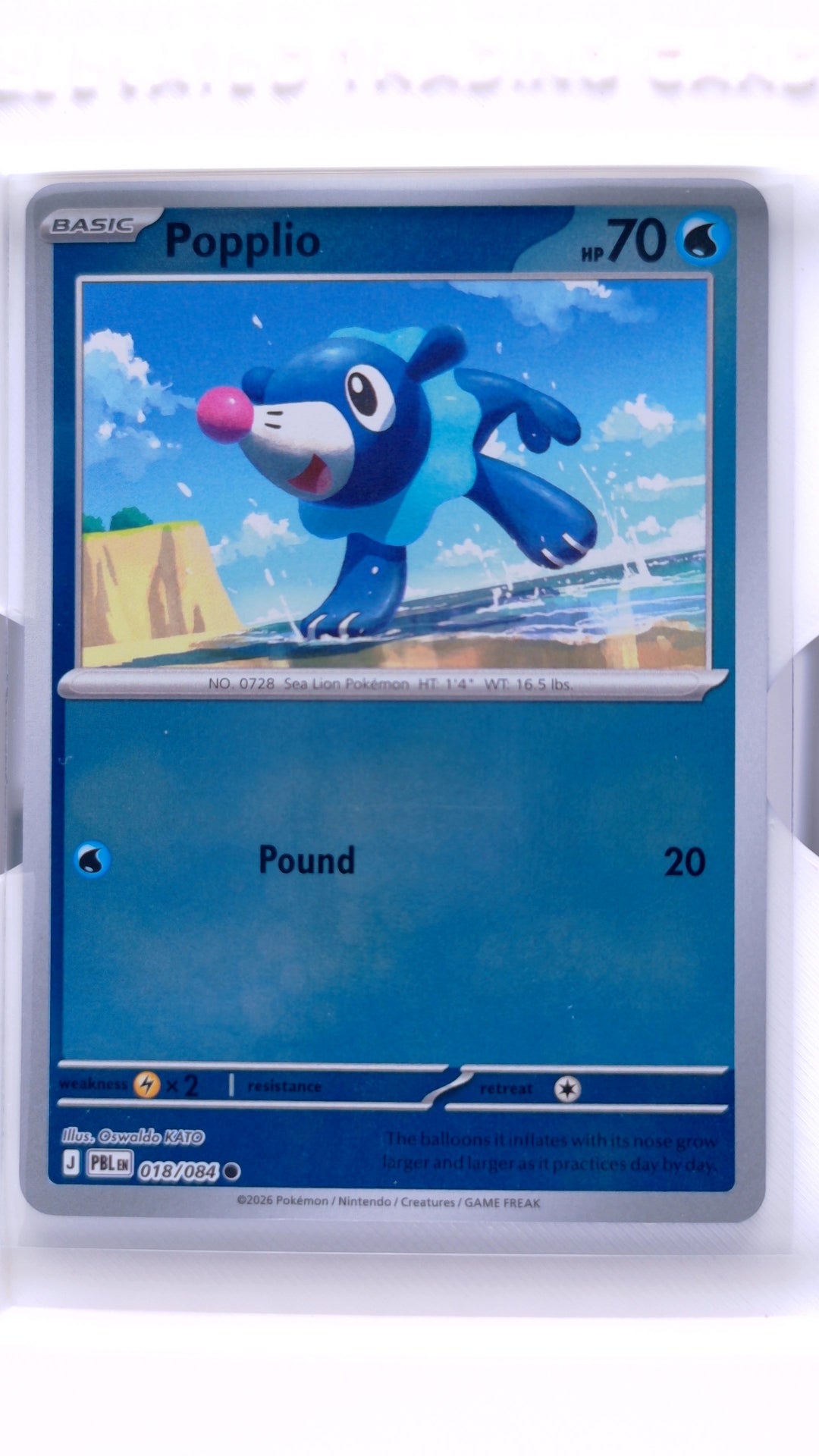 #18 Popplio Reverse Holo Common - front