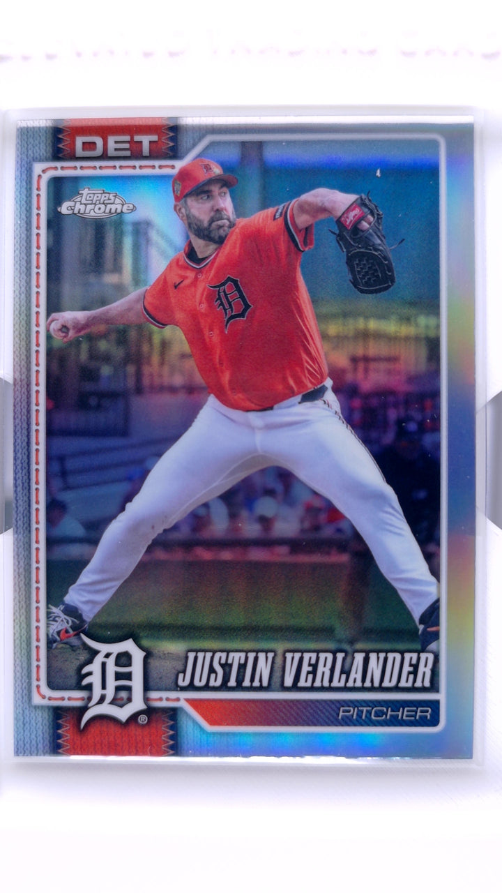 2026 Topps Chrome Baseball Justin Verlander #133 Refractor — Front