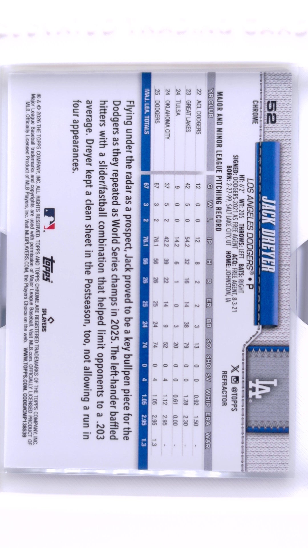 #52 Jack Dreyer Refractor - back