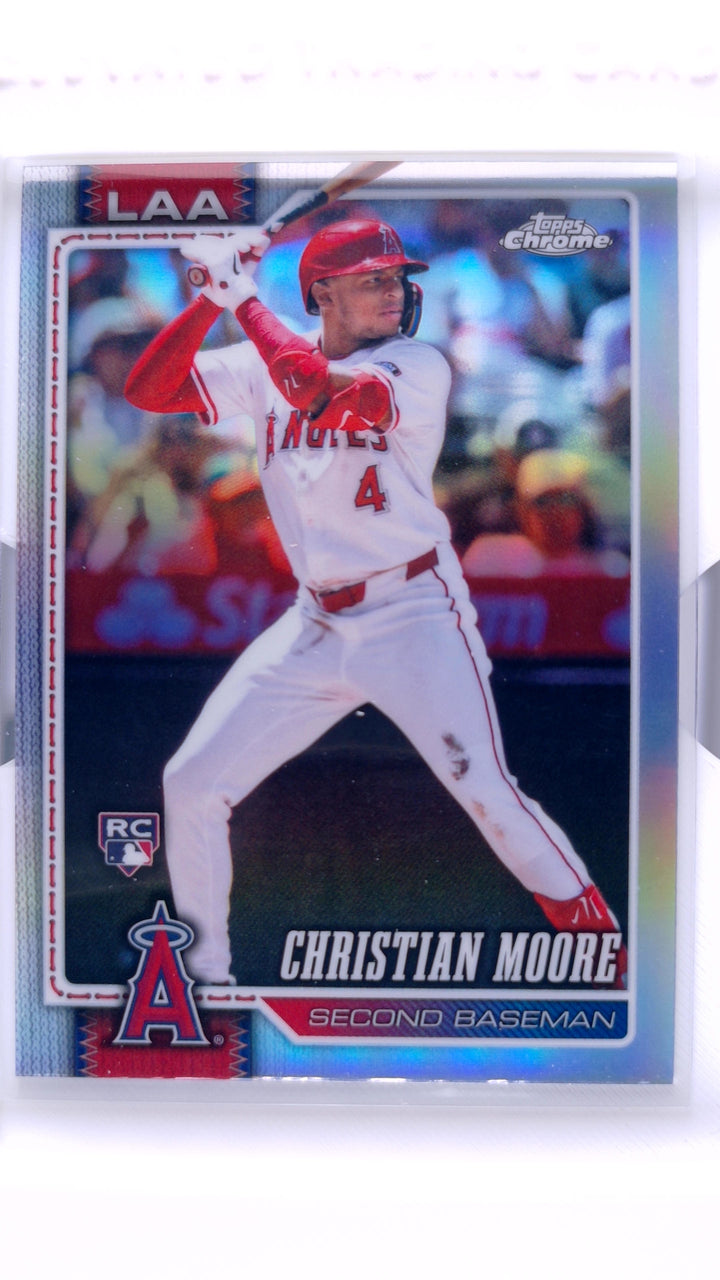 2026 Topps Chrome Baseball Christian Moore #232 Refractor RC — Front
