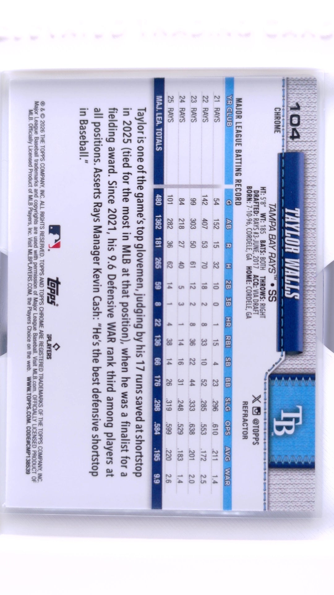 #104 Taylor Walls Refractor - back
