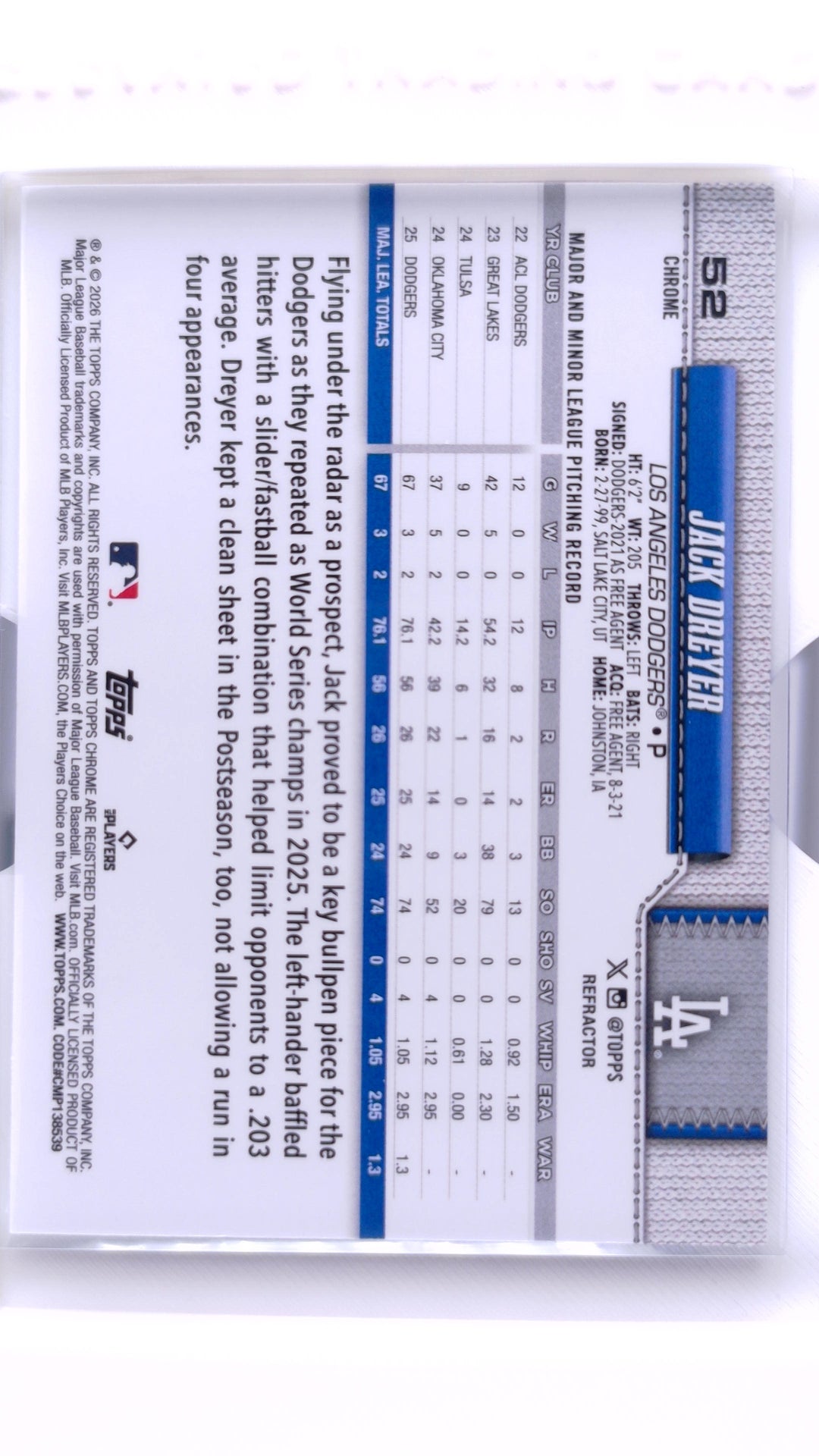 #52 Jack Dreyer Refractor - back