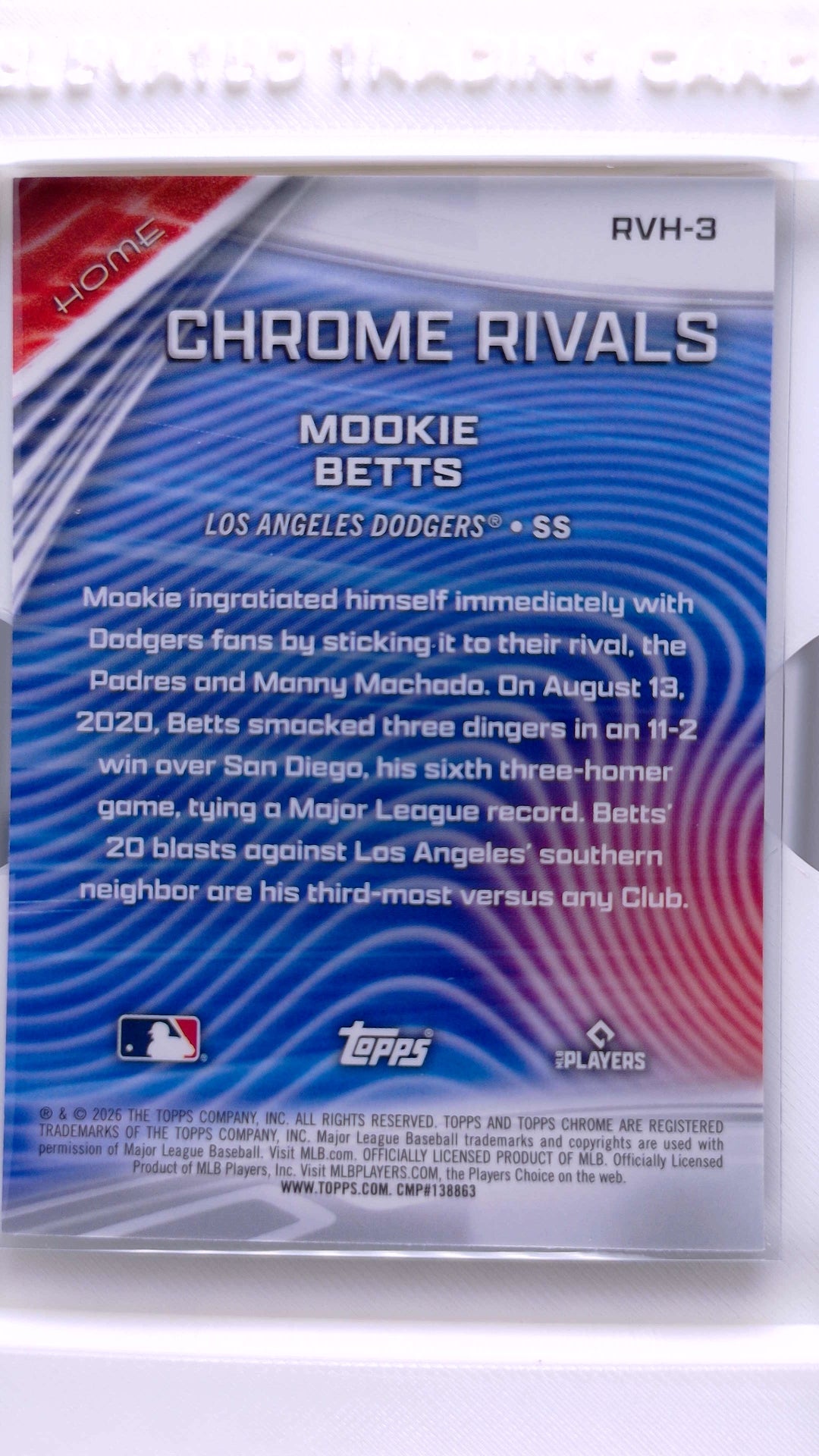#RVH-3 Mookie Betts Chrome Rivals - Home - back