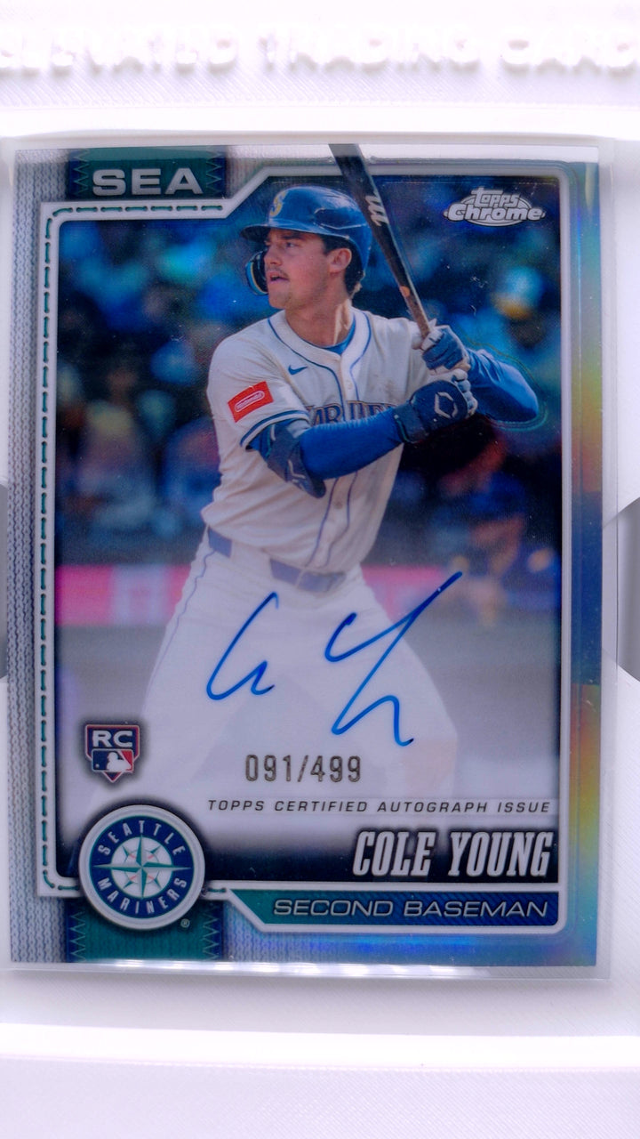 2026 Topps Chrome Baseball Cole Young #RA-CY Rookie Autographs #91/499 Auto RC — Front