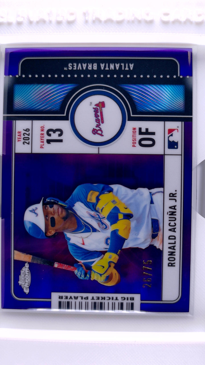 2026 Topps Chrome Baseball Ronald Acuña Jr. #BTP-7 Big Ticket Players Purple Refractor #26/75 — Front