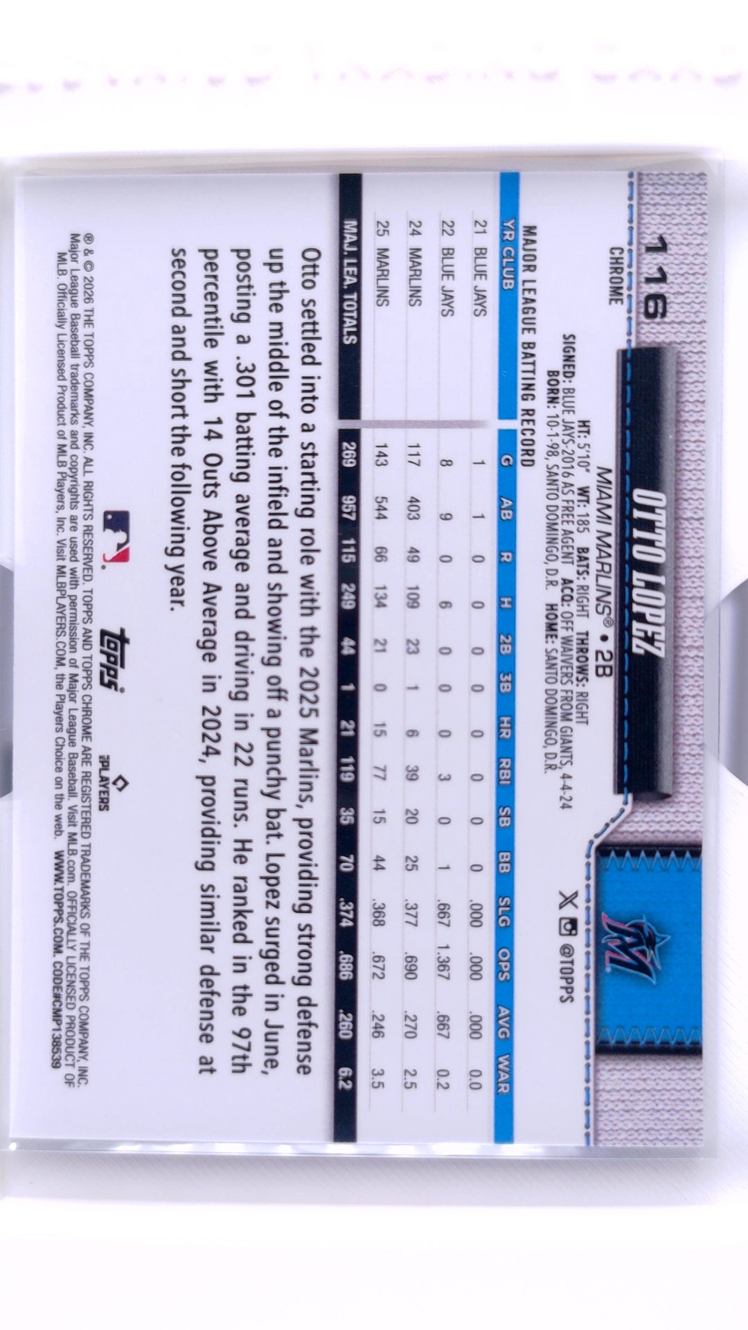 #116 Otto Lopez - back