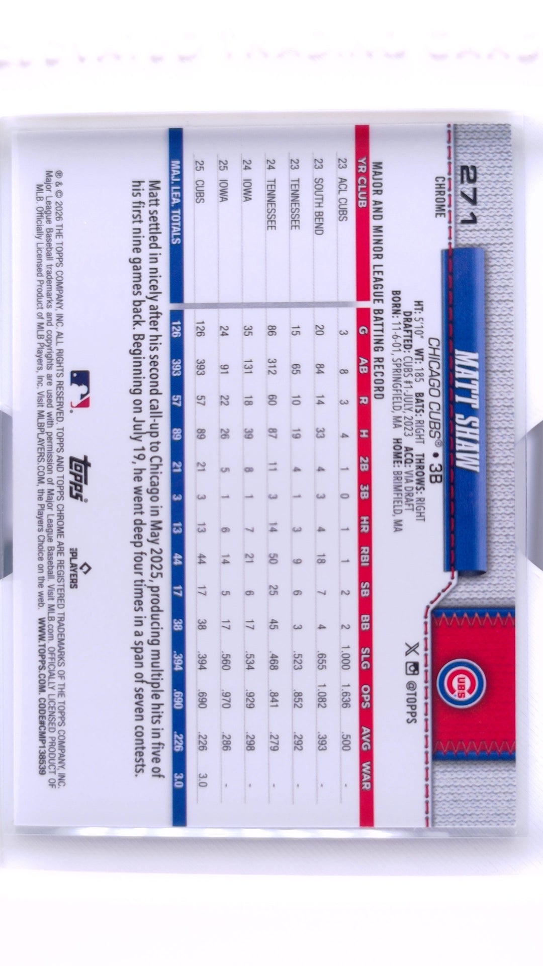 #271 Matt Shaw - back