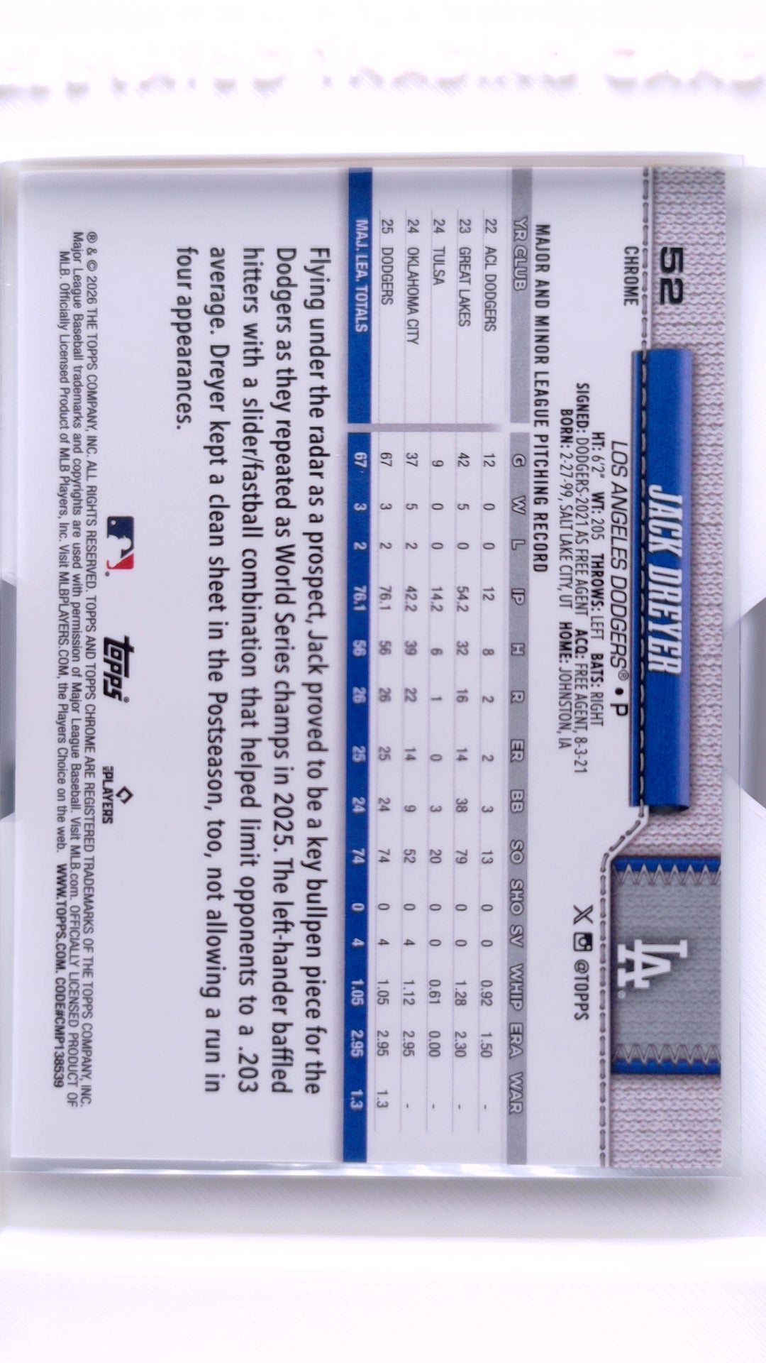 #52 Jack Dreyer - back