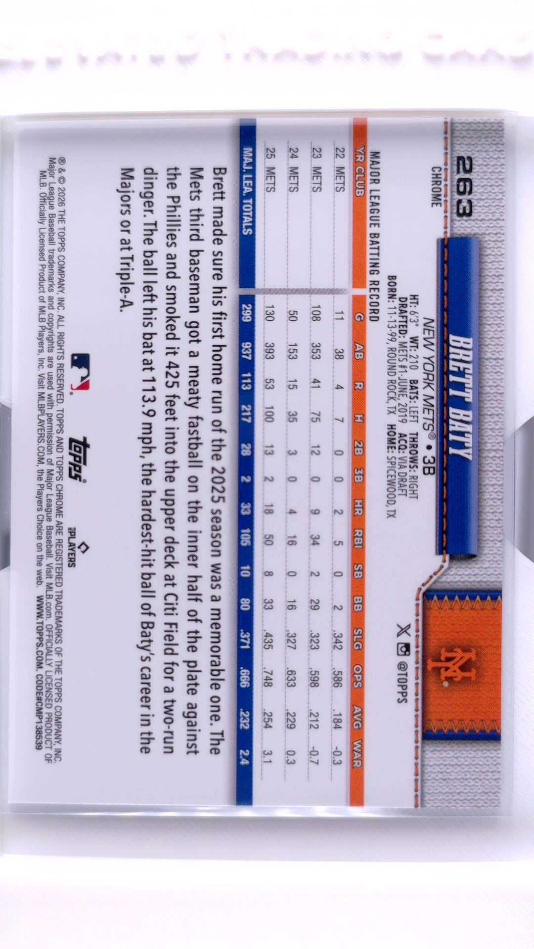 #263 Brett Baty - back