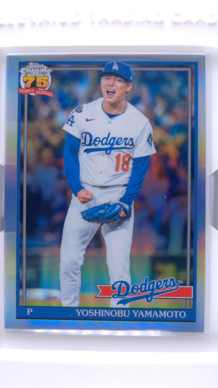2026 Topps Chrome Baseball Yoshinobu Yamamoto #91CB-10 1991 Topps Baseball — Front