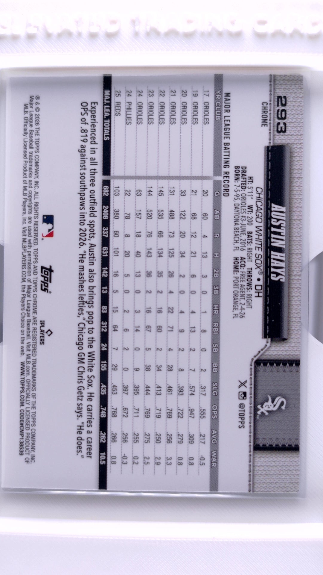 #293 Austin Hays - back