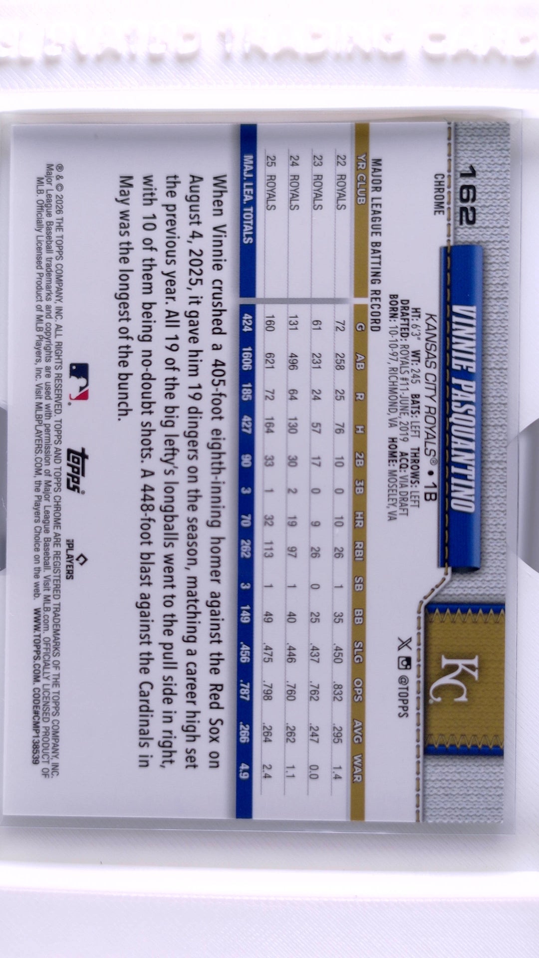 #162 Vinnie Pasquantino - back