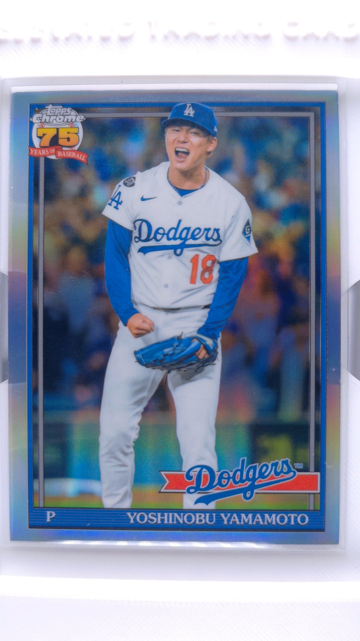 2026 Topps Chrome Baseball Yoshinobu Yamamoto #91CB-10 1991 Topps Baseball — Front