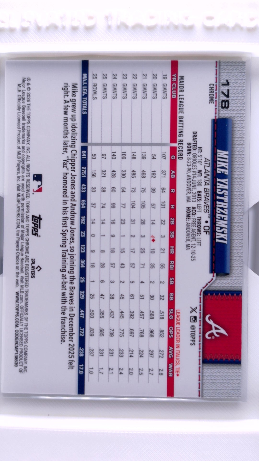 #178 Mike Yastrzemski - back