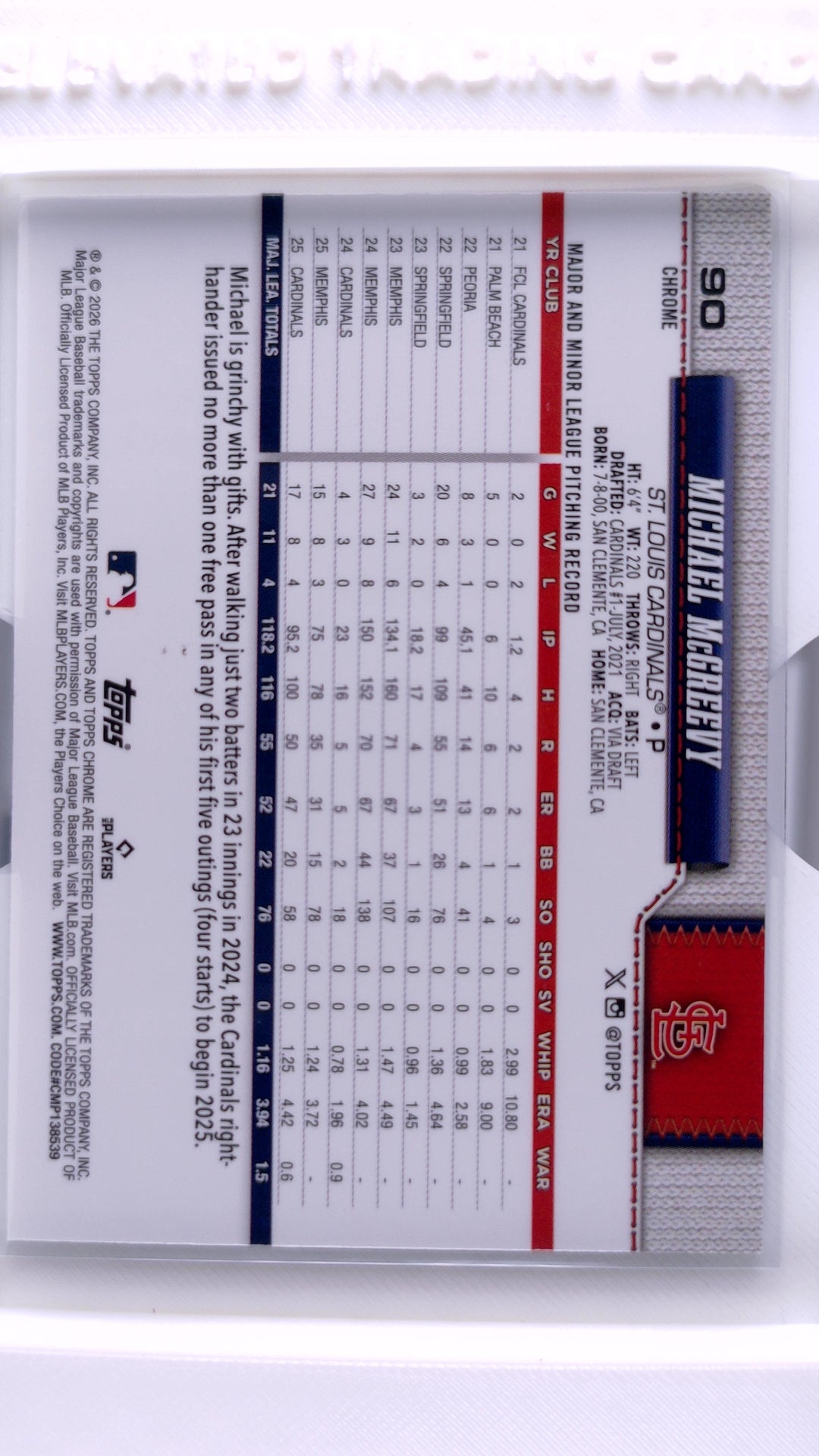 #90 Michael McGreevy - back