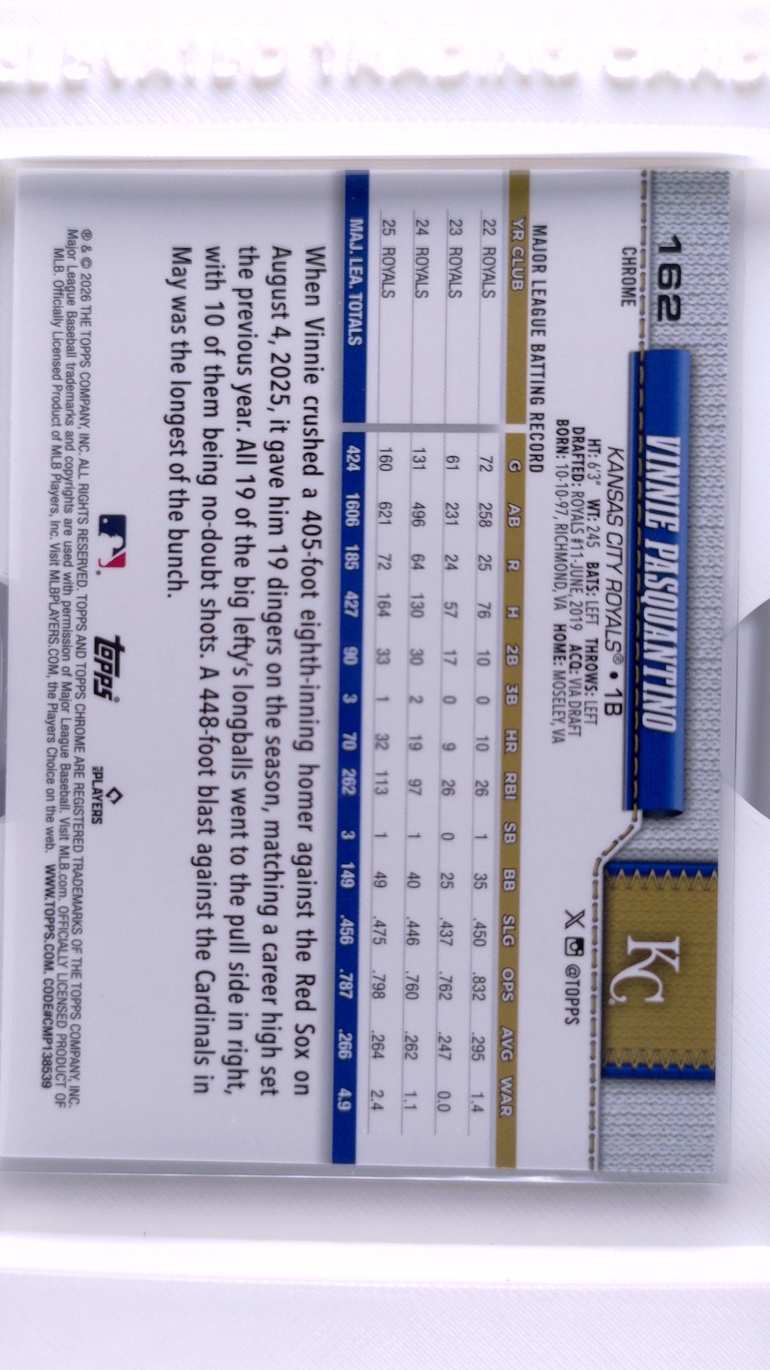 #162 Vinnie Pasquantino - back