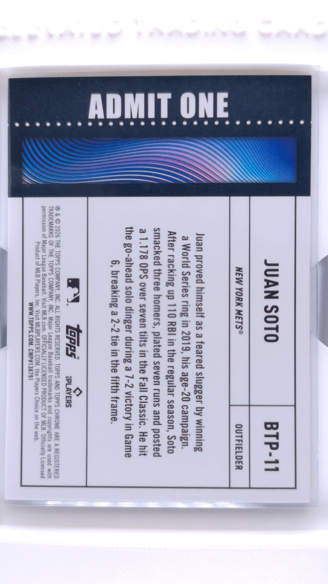 #BTP-11 Juan Soto Big Ticket Players - back