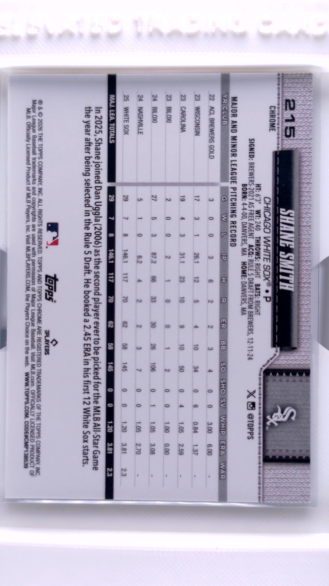 #215 Shane Smith - back